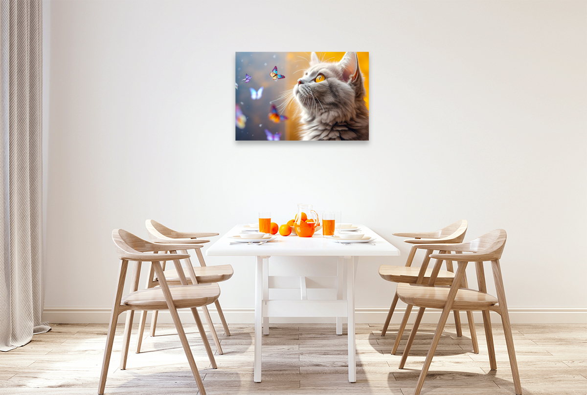 Ein Motiv aus dem Kalender Die Katze und der Schmetterling