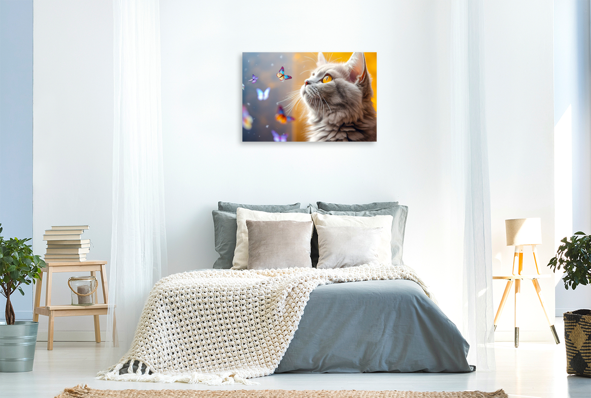 Ein Motiv aus dem Kalender Die Katze und der Schmetterling