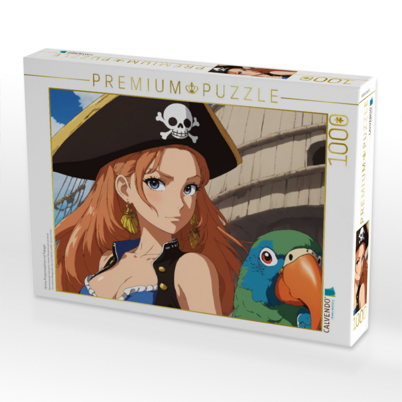 Anime Piratenmädchen mit Papagei