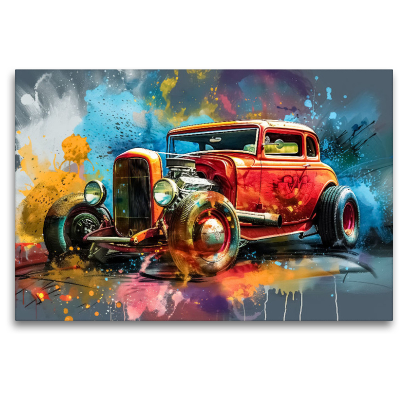 Ein Motiv aus dem Kalender Hot Road - Oldtimer durch eine KI im neuen Gewand