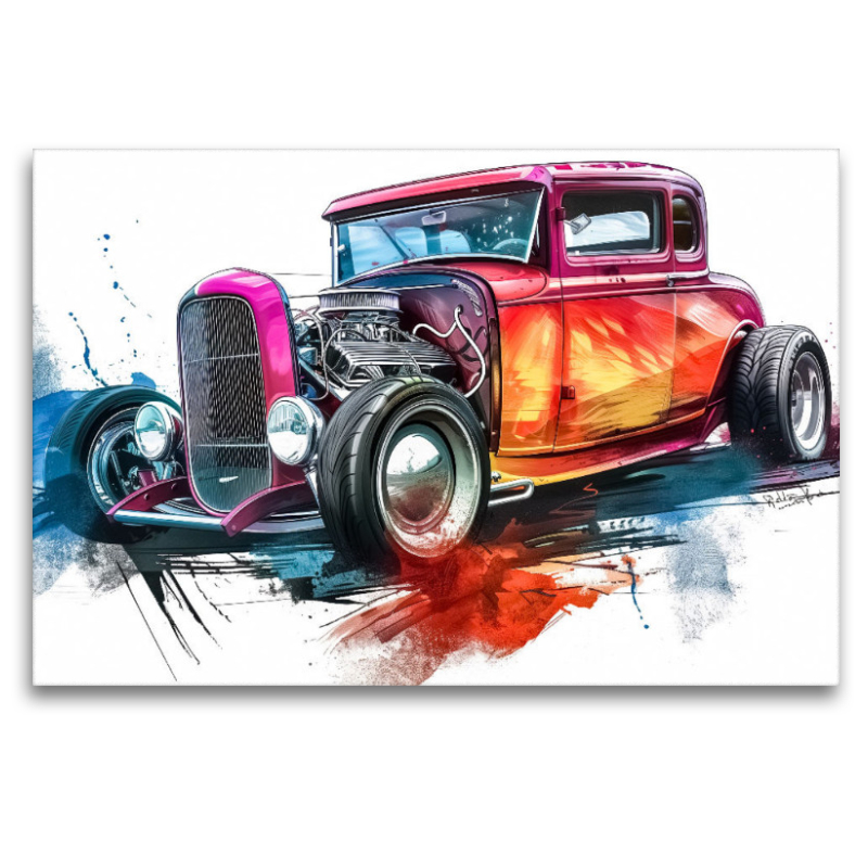 Ein Motiv aus dem Kalender Hot Road - Oldtimer durch eine KI im neuen Gewand