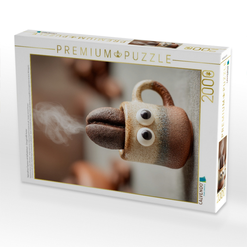 Hyperaktiver Espresso mit Kaffeebohnen - Energie trifft Humor