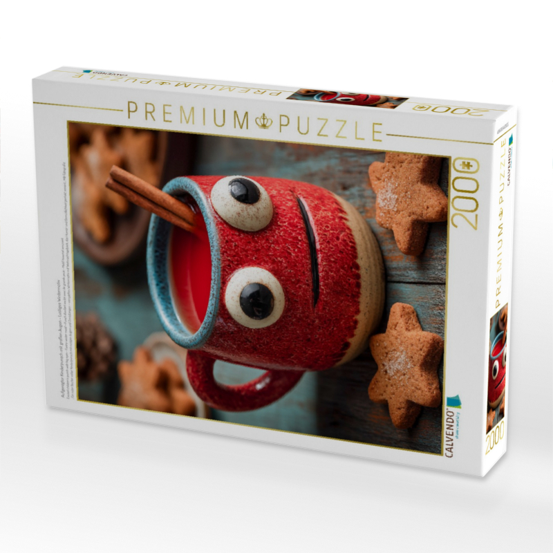 Aufgeregter Kinderpunsch mit großen Augen - Lustiges Wintermotiv