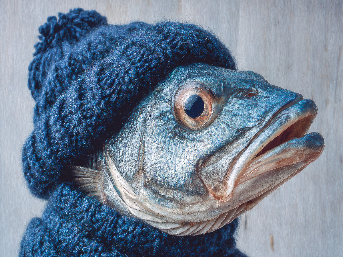 Fisch mit Strickmütze - Nordisch schräg und herrlich absurd