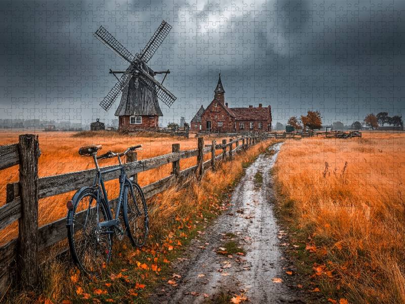 Windmühle im norddeutschen Herbst - Ländliches Idyll mit Nostalgie