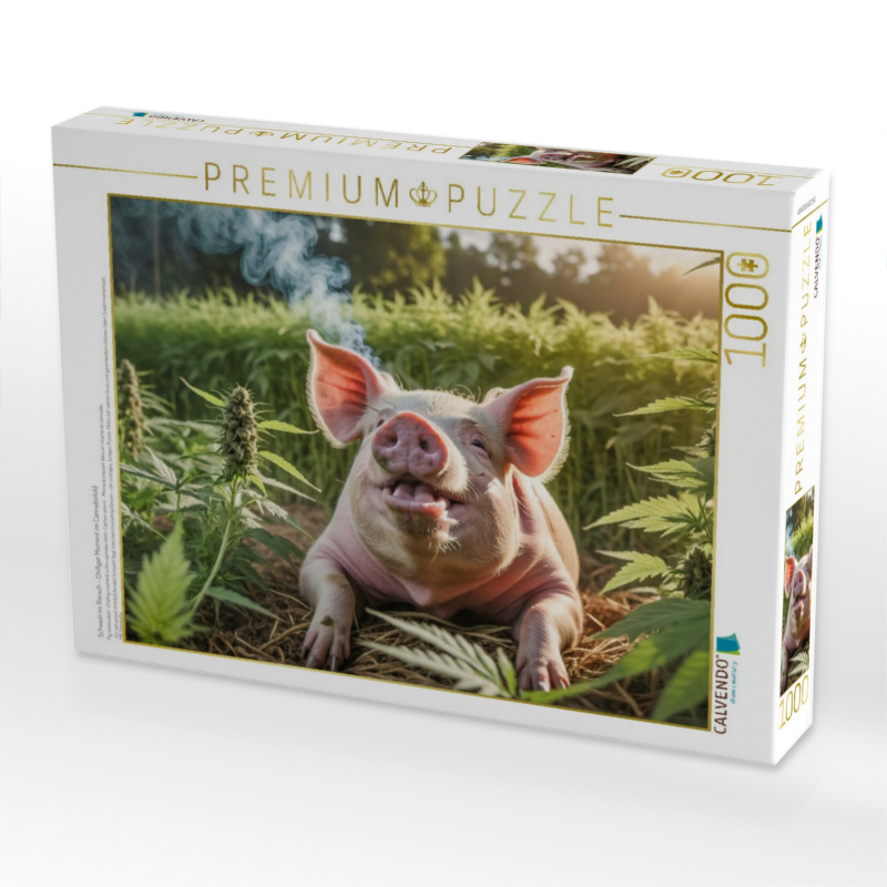 Schwein im Rausch - Chilliger Moment im Cannabisfeld