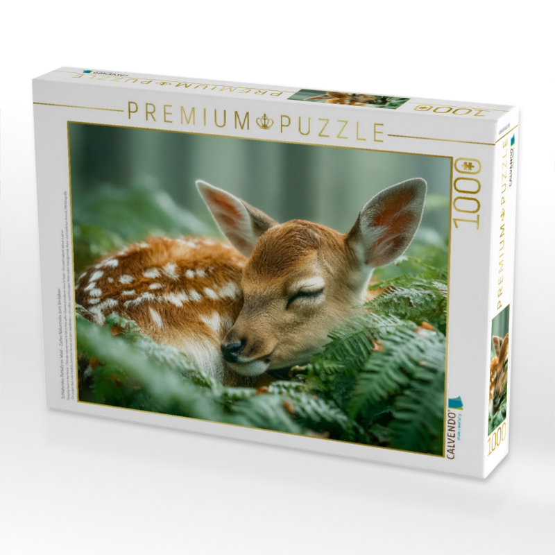 Schlafendes Rehkitz im Wald - Zartes Naturmotiv zum Verlieben