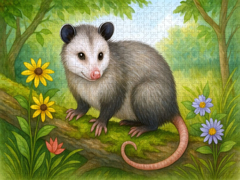 Opossum auf einem Ast