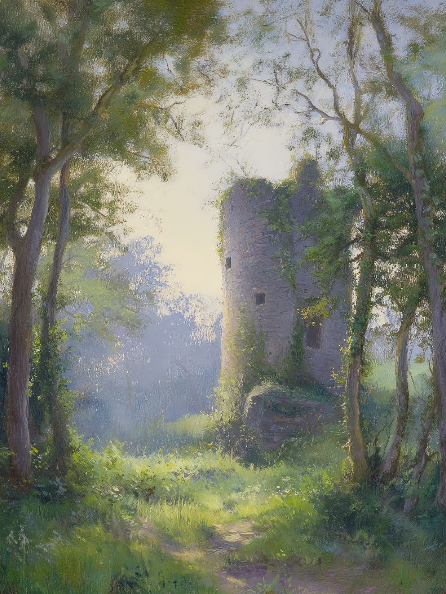 Turm im Morgennebel