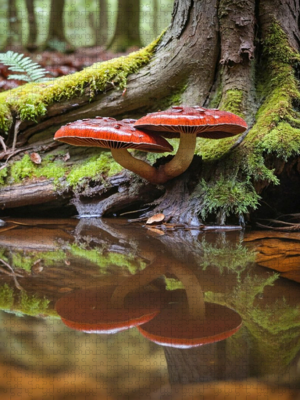 Glänzender Lackporling im verwunschenen Wald