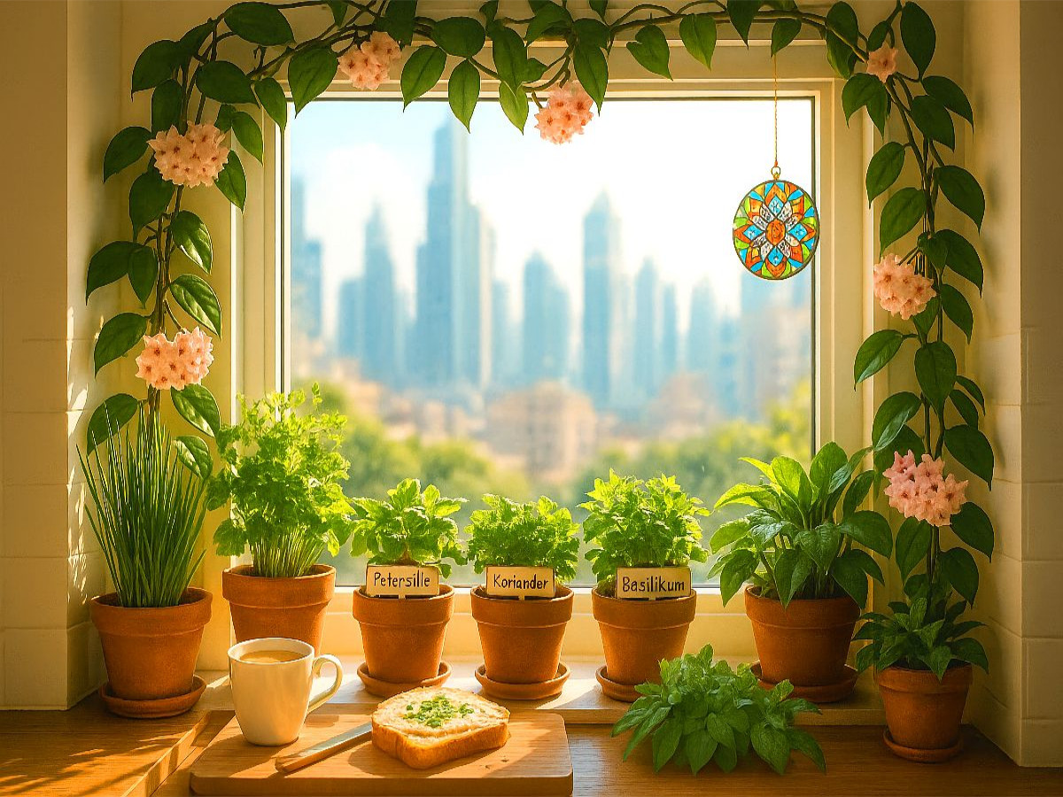Fenster von Hoya umrankt