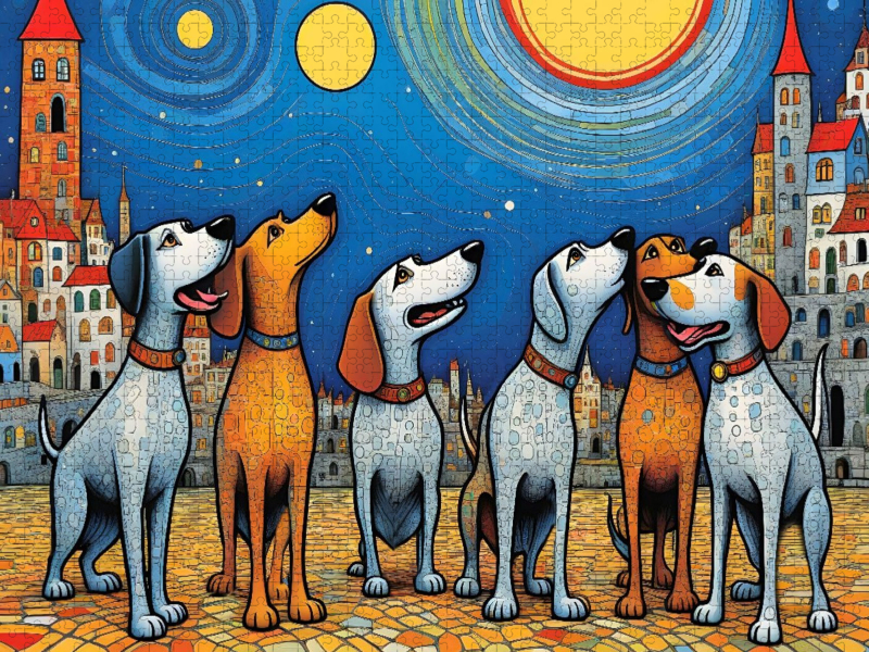 Bunte Hunde - im Rudel macht Heulen besonders viel Spaß