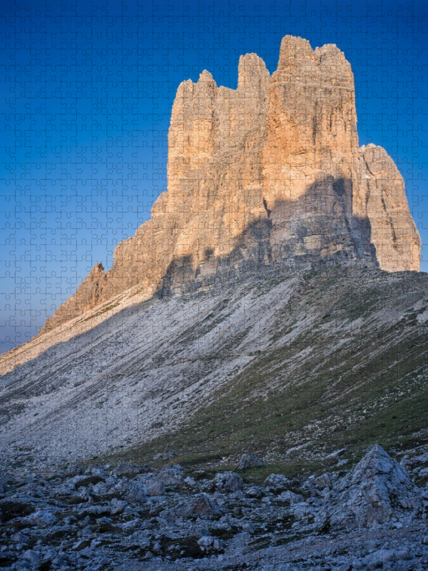 Drei Zinnen Ostseite beim Sonnenaufgang