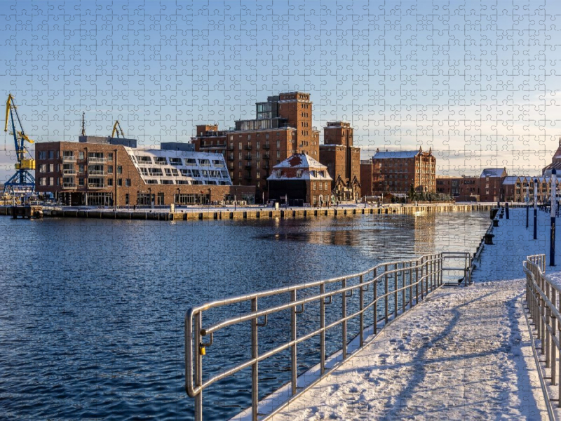 Blick auf die Speicherlandschaft der Hansestadt Wismar