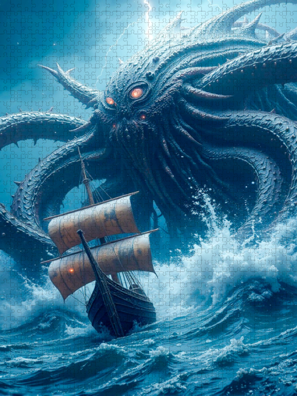 Kraken, gigantischer Tintenfisch mit Tentakeln