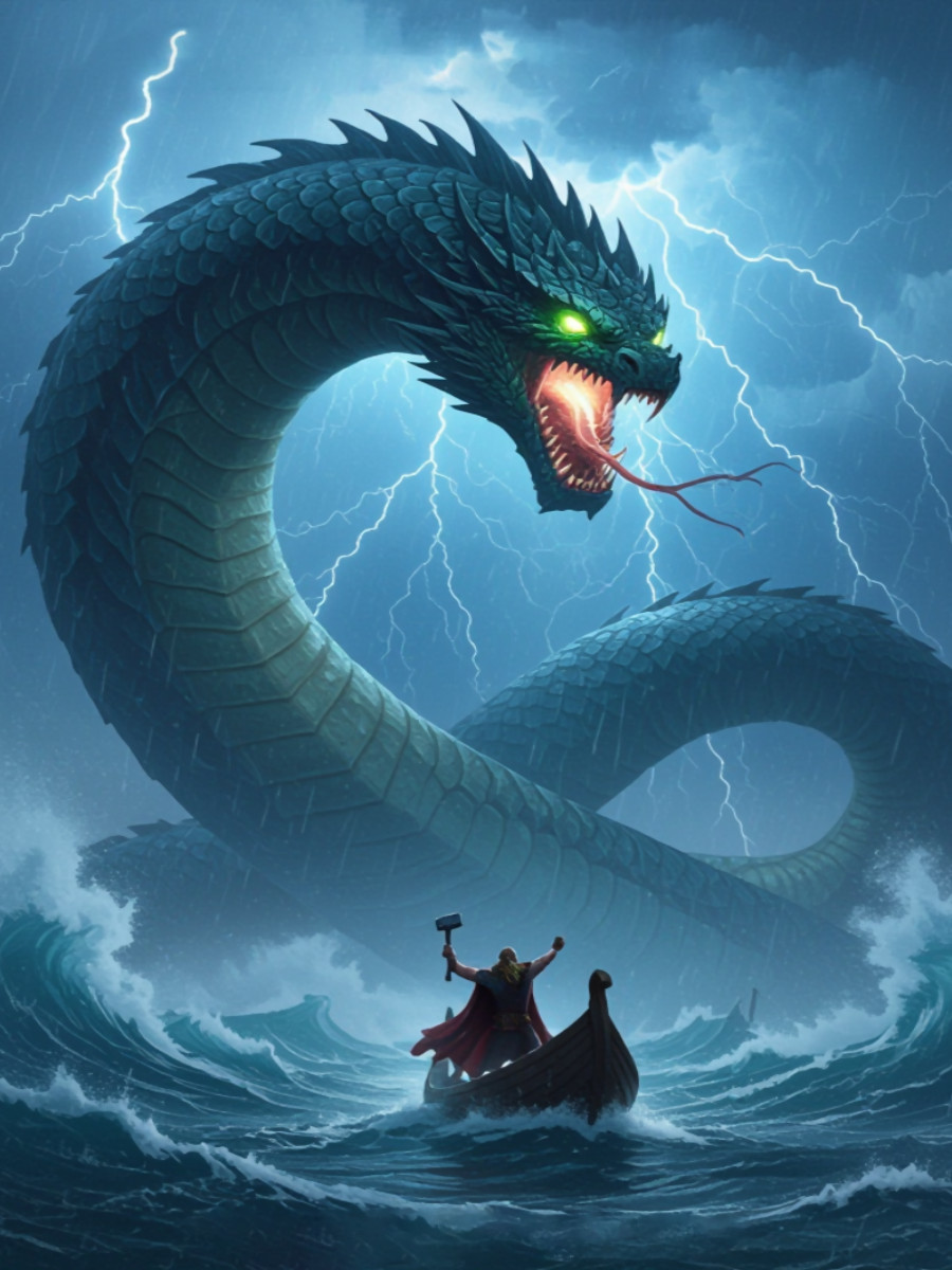 Jörmungandr, weltumspannende Midgardschlange
