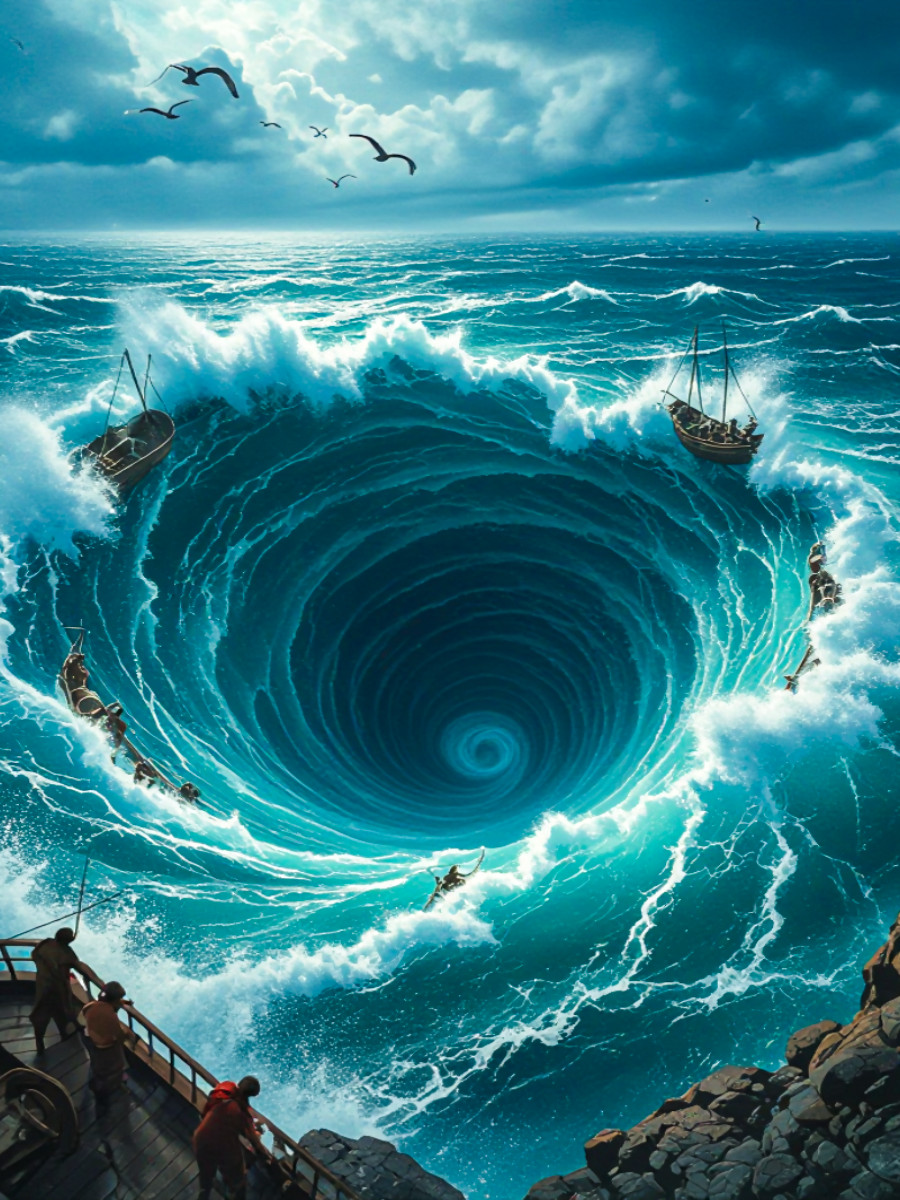 Charybdis, gigantischer tödlicher Meeresstrudel