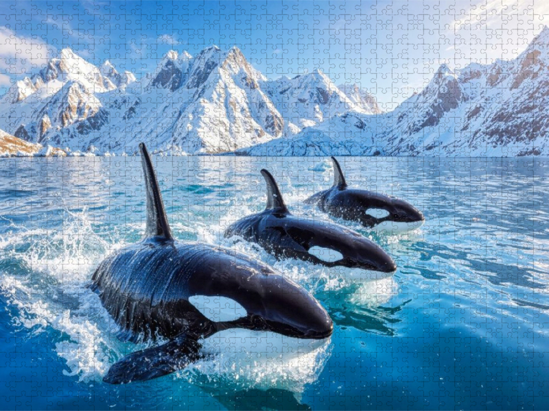 Orca-Parade im Polarmeer
