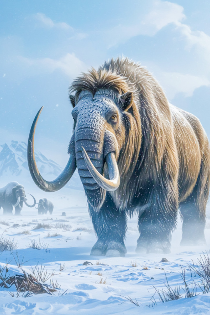 Wollhaarmammut im Schneegestöber
