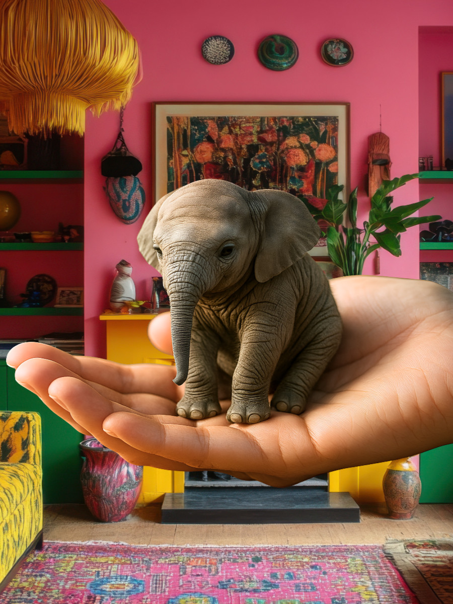 Elefant auf der Hand