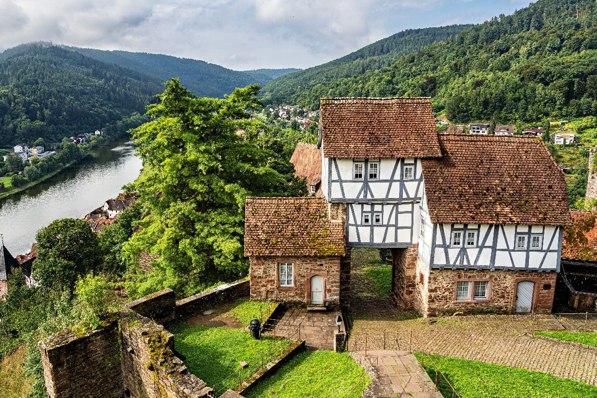 Blick vom Schloss Hirschhorn auf das Neckartal