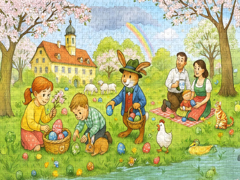 Bayerisches Osterwunder im Wimmelbild