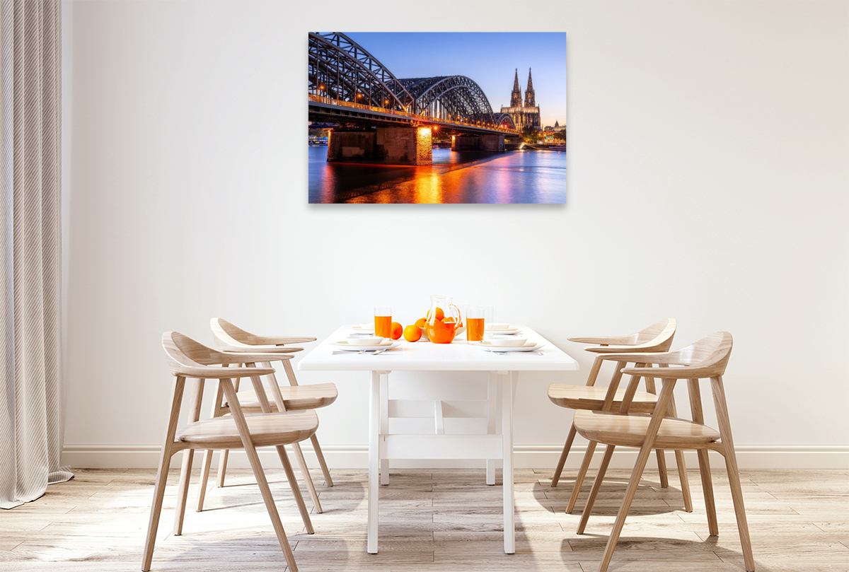 Hohenzollernbrücke zur blauen Stunde