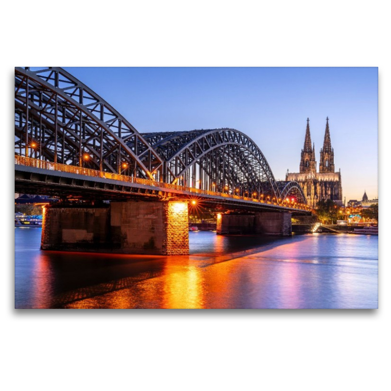 Hohenzollernbrücke zur blauen Stunde
