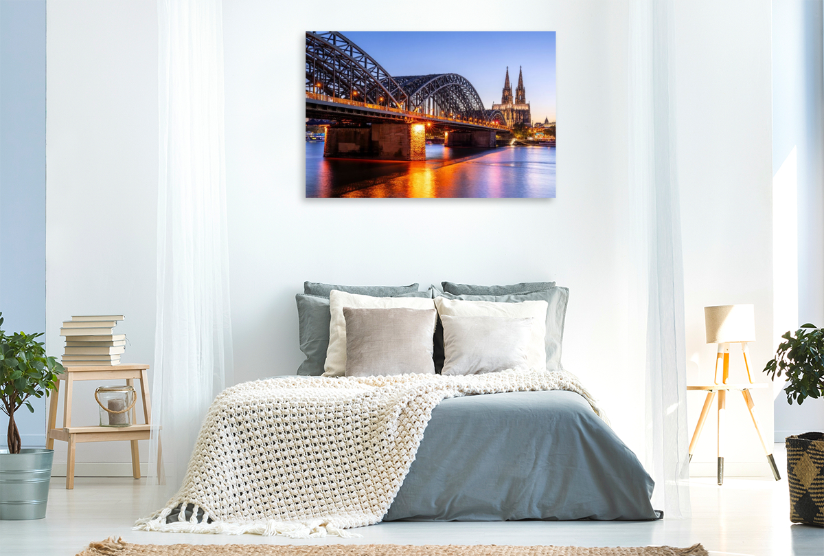 Hohenzollernbrücke zur blauen Stunde