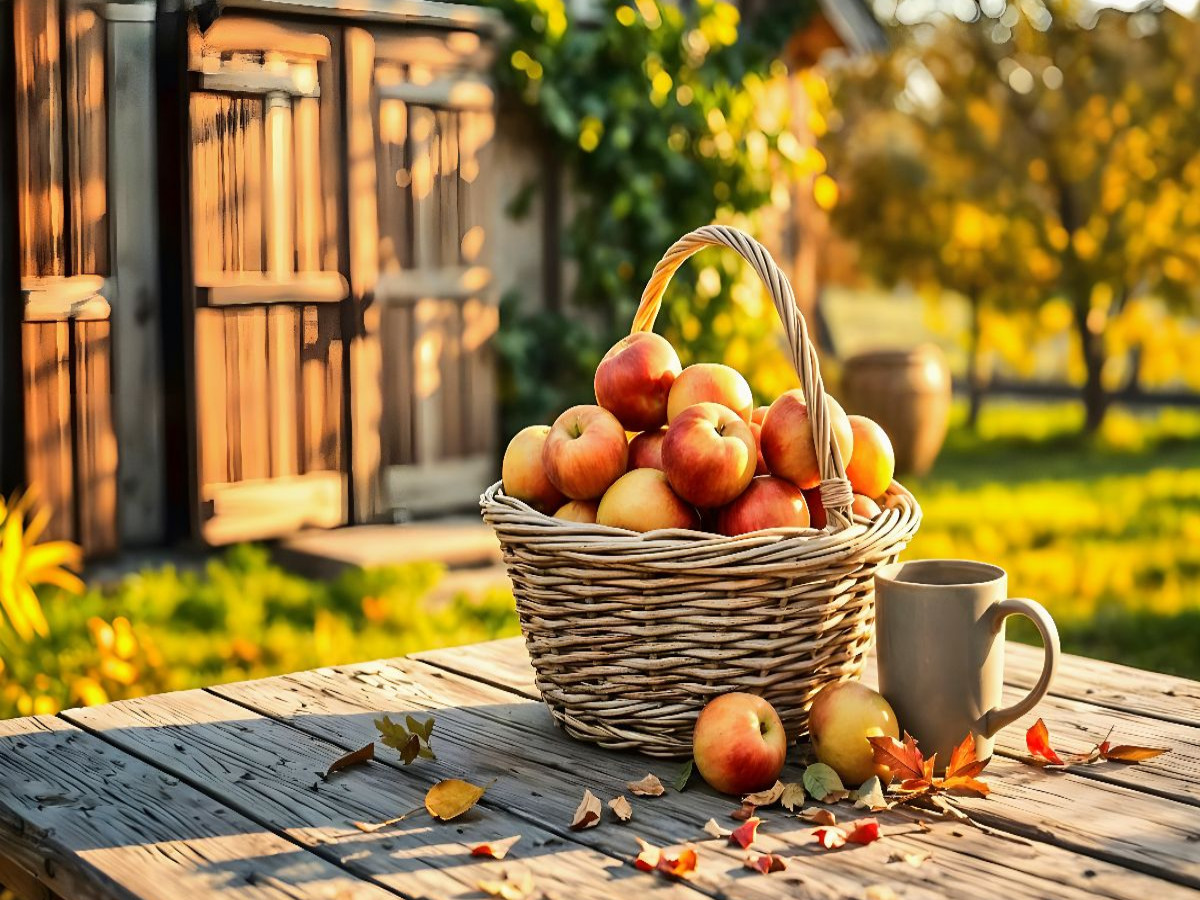 Erntezeit im alten Hof