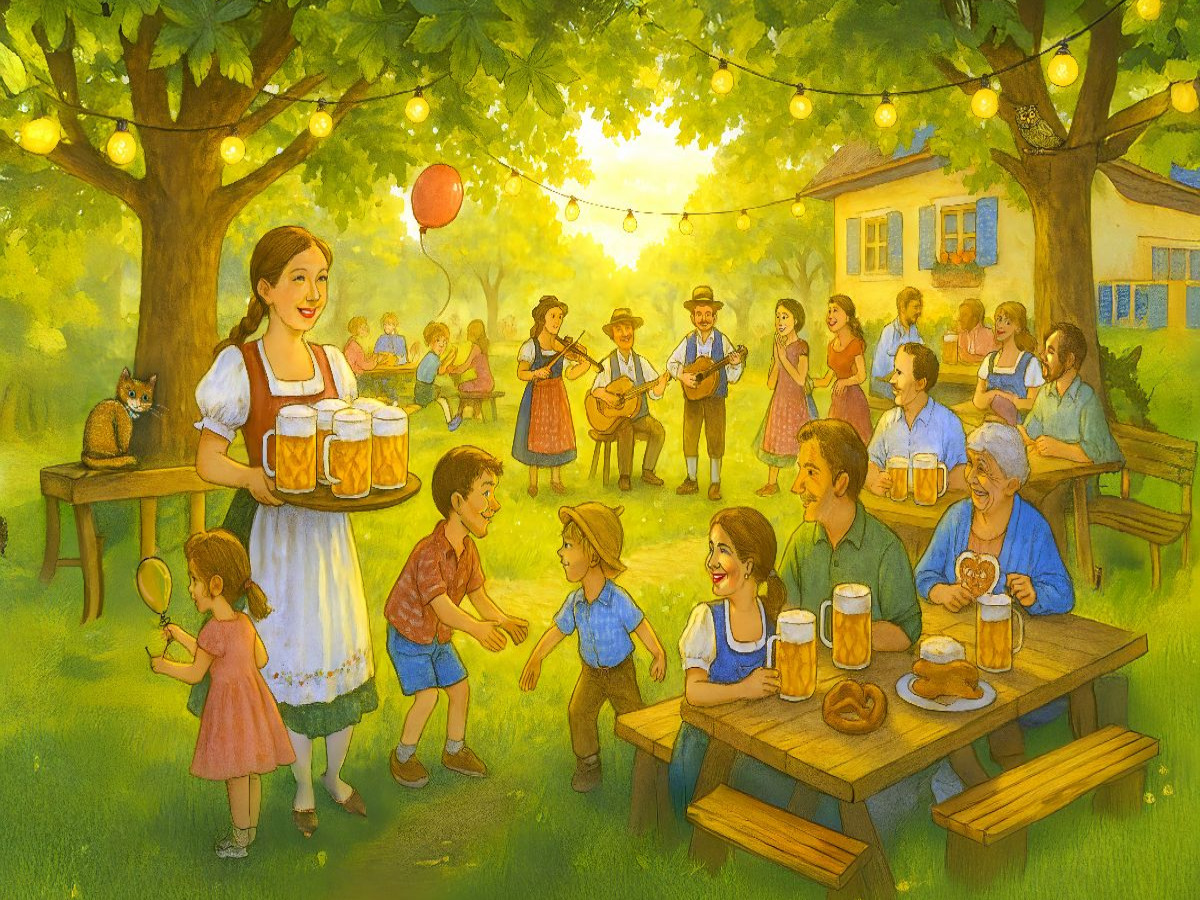 Geselligkeit im bayerischen Biergarten