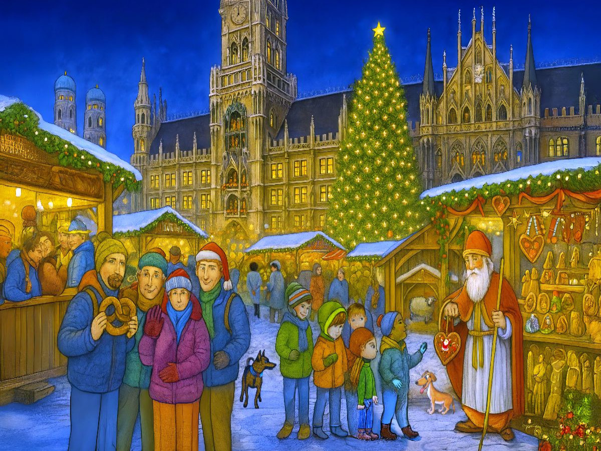 Weihnachtsmarkt am Münchner Marienplatz