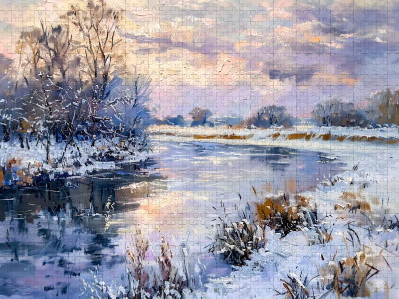 Winterabend an der Havelbiegung im impressionistischen Stil
