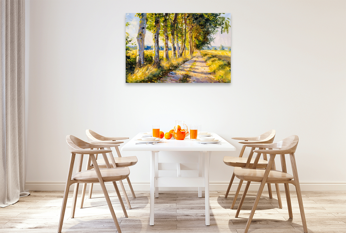 Sommerallee im Lichtspiel im impressionistischen Stil