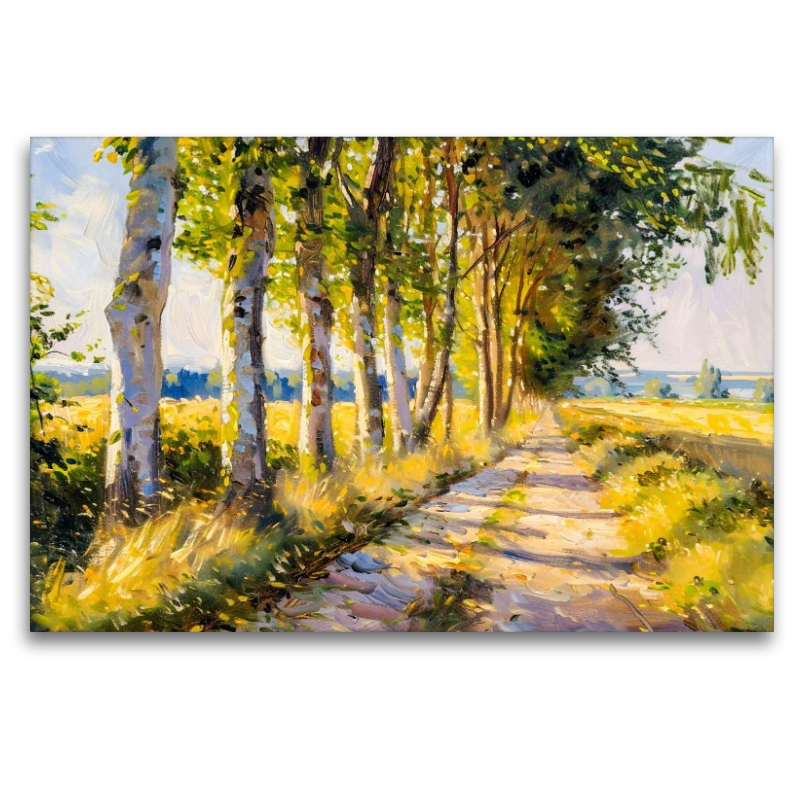 Sommerallee im Lichtspiel im impressionistischen Stil