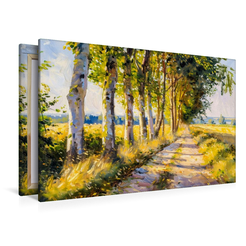 Sommerallee im Lichtspiel im impressionistischen Stil