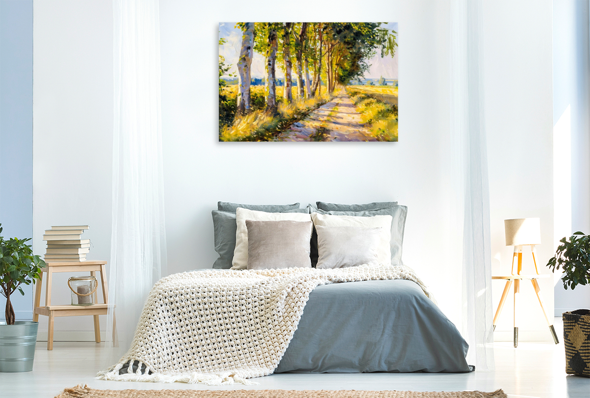 Sommerallee im Lichtspiel im impressionistischen Stil