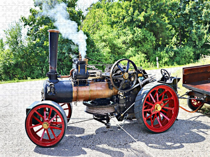 Dampftraktor Fowler mit kraftvoller Seilwinde