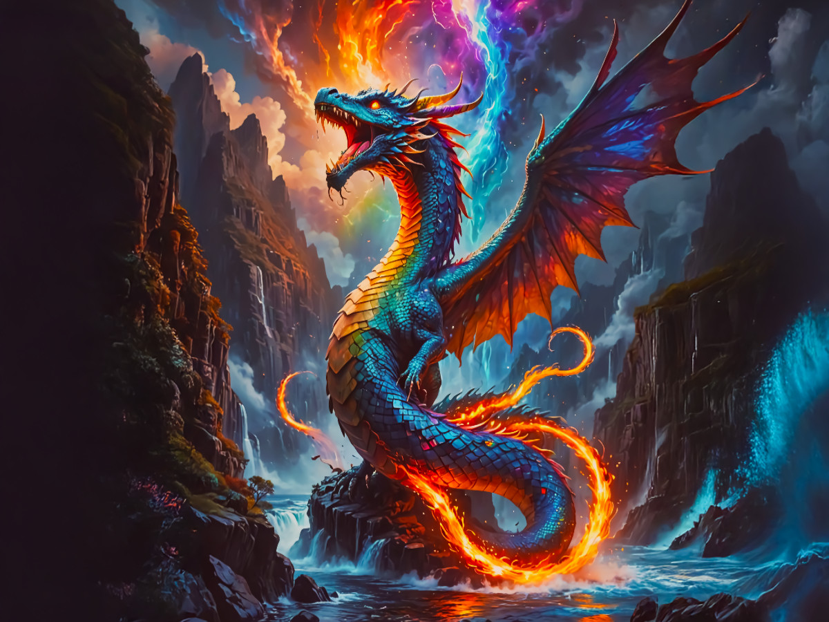 Amaru, geflügelte Regenbogenschlange