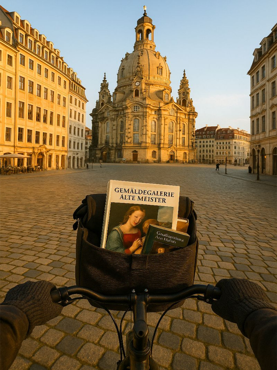 Dresden Frauenkirche mit dem Fahrrad