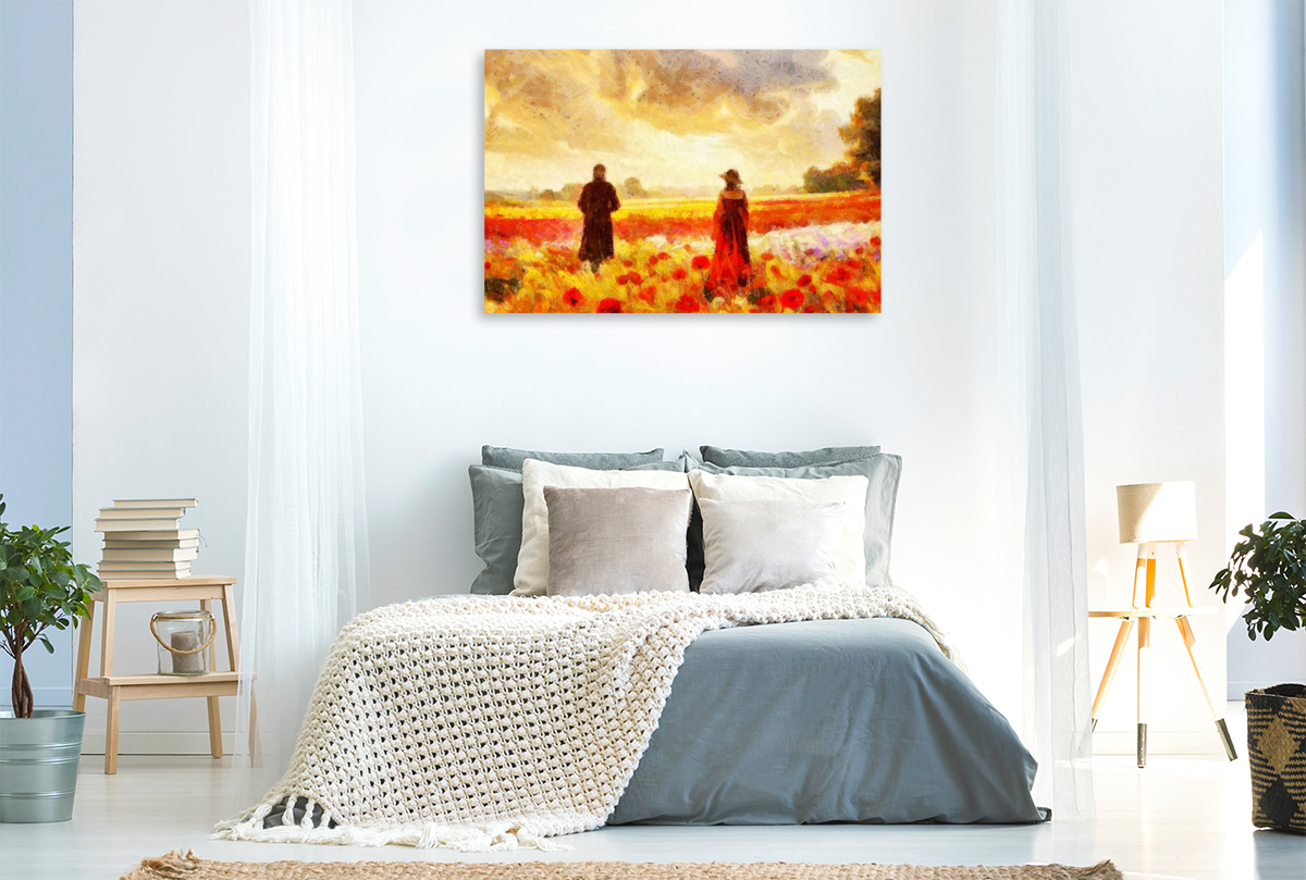 Diese Blumenwiese bei Sonnenuntergang könnte auch Camille Pissarro inspiriert haben.
