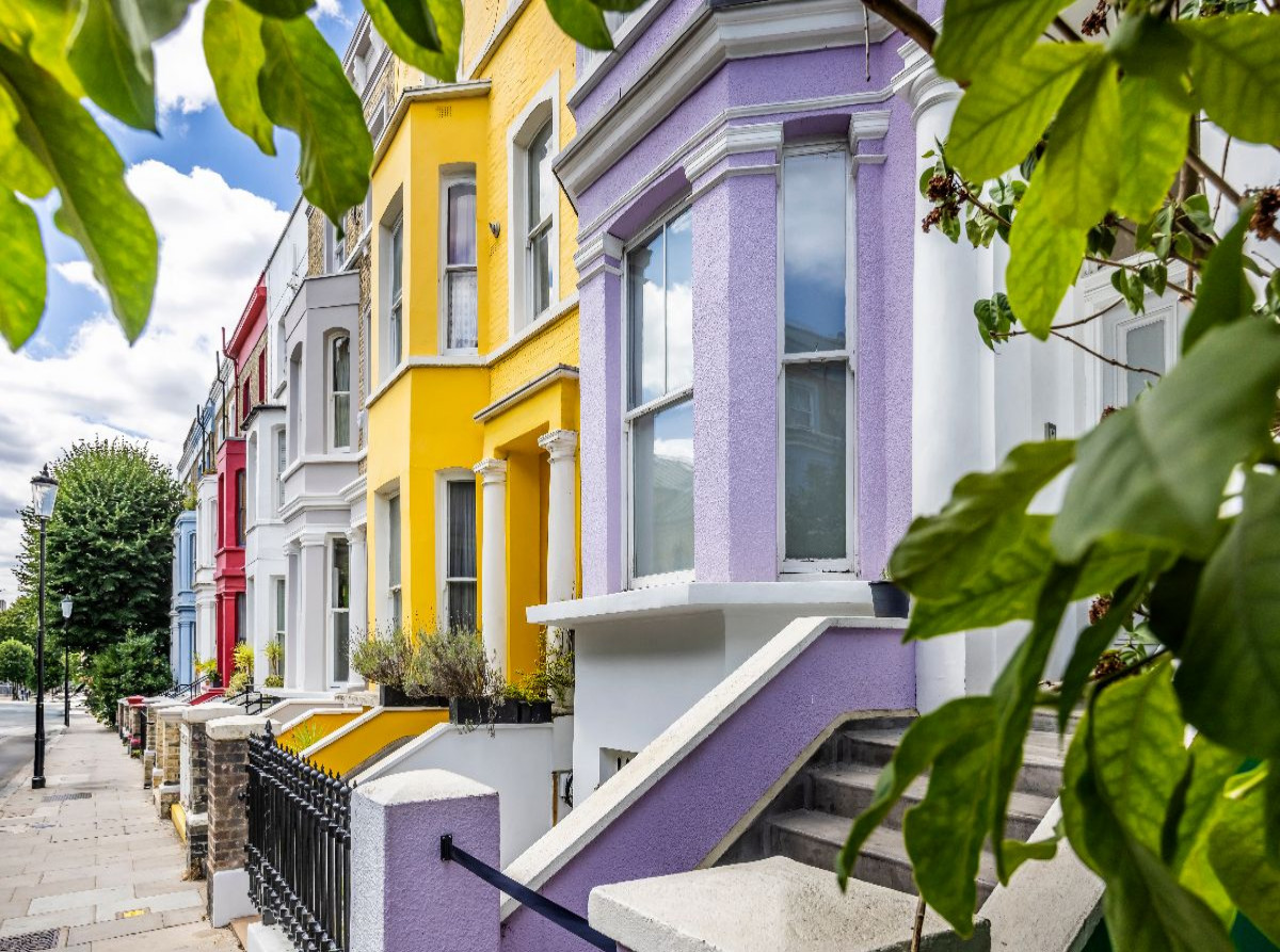Bunte Hausfassaden mit Stil Notting Hill