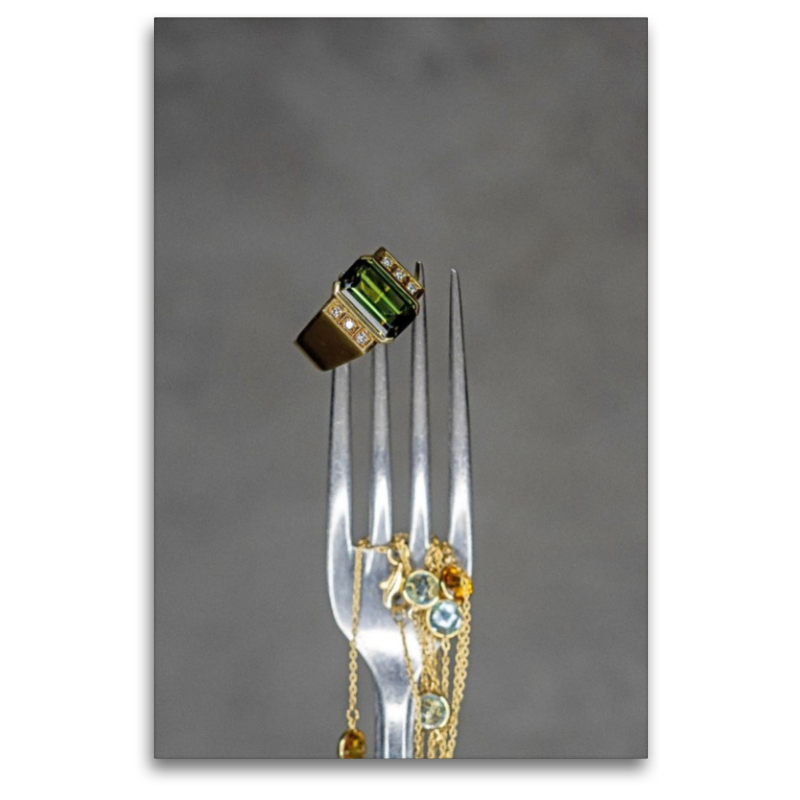 Turmalin mit Diamanten und Farbsteinkette