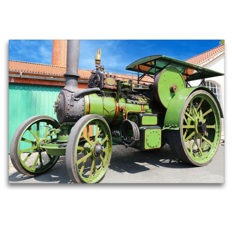 Dampftraktor Aveling u. Porter, Herstellungsort Rochester, Verbundmaschine, Gewicht 10t.