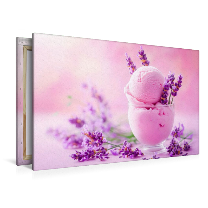 Lavendeleis mit Blüten auf Rosa Hintergrund