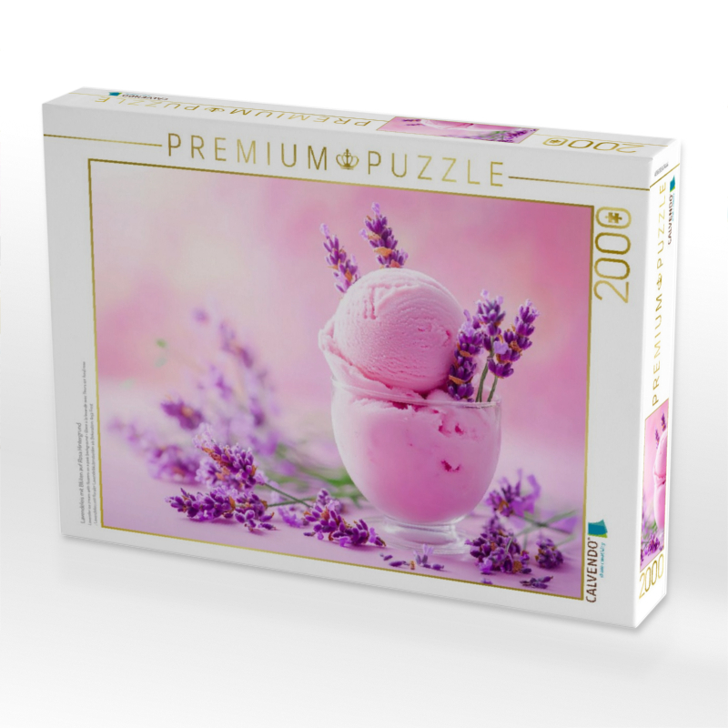 Lavendeleis mit Blüten auf Rosa Hintergrund