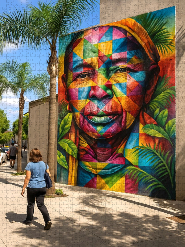 Farbenfrohe Blicke - Mosaik Mural