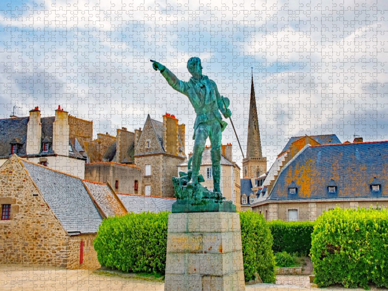 Statue Robert Surcouf, Saint Malo, Bretagne, Frankreich