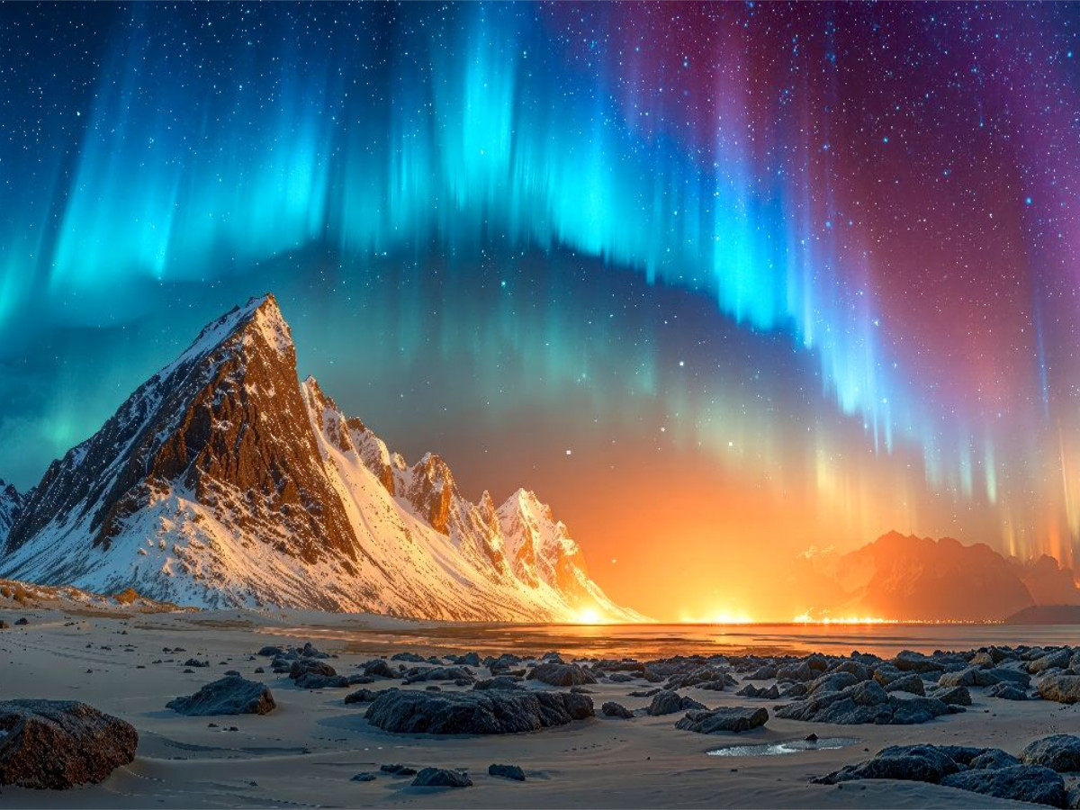 Wo Himmel und Erde im Polarlicht verschmelzen