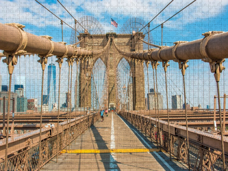 Brooklyn Bridge und Skyline